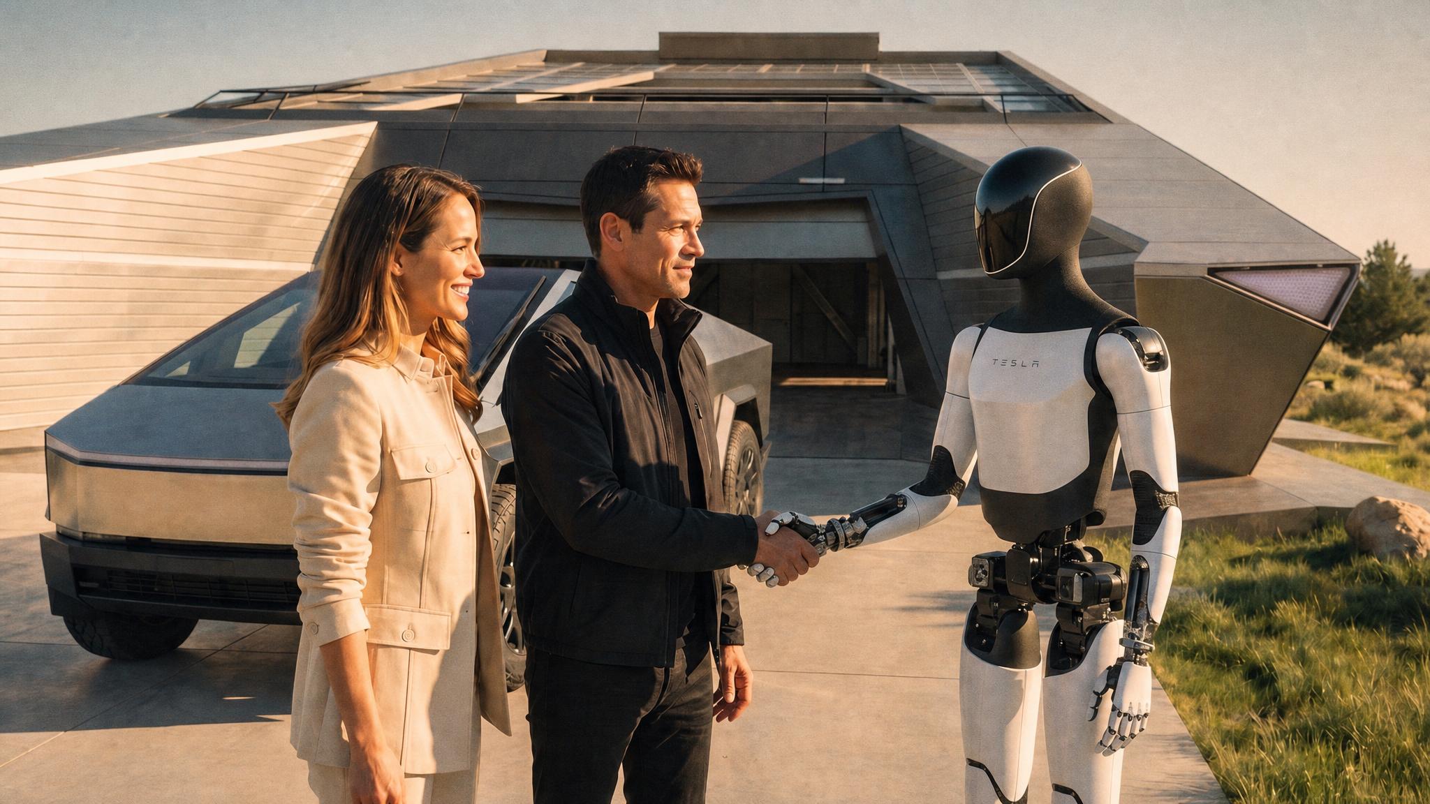 Cyber Village residents meeting an intelligent service robot
