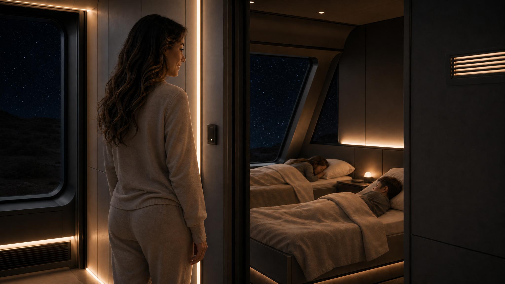 A sleep-optimized bedroom in Cyber Village
